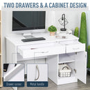 Desks, Dylan White Study Desk With Drawers - Seasonal Overstock