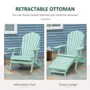 Layton Green Folding Adirondack Chair with Retractable Lounger - Seasonal Overstock