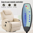 Reclining Chairs, Maxx Reclining Swivel Vibration Massage Chair - Cream - Seasonal Overstock