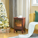 Mini Electric Fireplace with Realistic Flame - Red - Seasonal Overstock