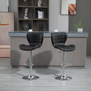 Norwin Adjustable Height Swivel Barstool (2 Pack) - Black Faux Leather - Seasonal Overstock