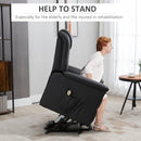 Tanner Black Faux Leather Powered Lift Chair Recliner - Seasonal Overstock