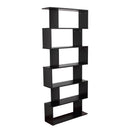 Zeke 6-Tier Black Bookshelf - Seasonal Overstock