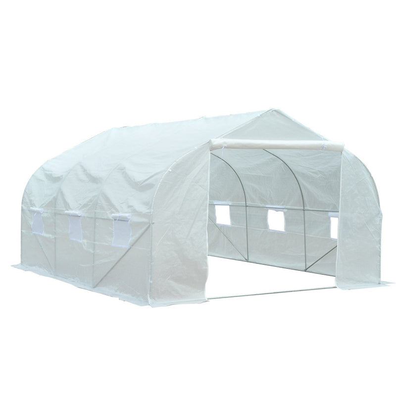 11.5 x 10ft Soft-Cover Greenhouse in White - Seasonal Overstock