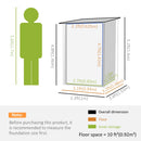 3.3' x 3.4' Lockable Lean-to Steel Storage Shed - Light Grey - Seasonal Overstock