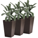 Planters, Set of 3 Brown 24" Tall Planters for Indoor and Outdoor Use - Seasonal Overstock