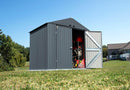 Storage Sheds, 8' x 6' Arrow Elite Steel Storage Shed - Anthracite - Seasonal Overstock