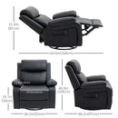 Recliner Chair, Amaris Manual Swivel Recliner Chair with Vibration Massage - Black - Seasonal Overstock