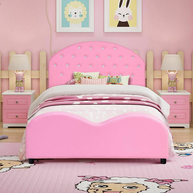 Amina Pink Twin Size Princess Platform Bed - Seasonal Overstock