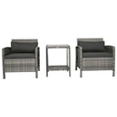 Patio Furniture, Anora 3pc Rattan Patio Chairs & Table Set - Seasonal Overstock