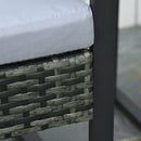 Patio Furniture, Ricardo 3pc Rattan Wicker Chair and Table Set - Grey - Seasonal Overstock