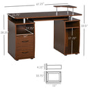 Esme Modern Computer Desk with Storage Drawers and Keyboard Tray - Walnut Brown - Seasonal Overstock