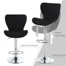 Norwin Adjustable Height Swivel Barstool (2 Pack) - Black Fabric - Seasonal Overstock