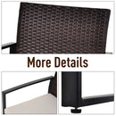 Ricardo 3pc Rattan Wicker Chair and Table Set - White and Brown - Seasonal Overstock