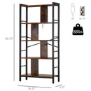 Shar Rustic Industrial 4-Tier Bookshelf - Seasonal Overstock