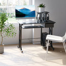 Sloan 35" Black Workstation Desk with Keyboard Tray & PC Shelf - Seasonal Overstock