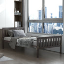 Tawny Espresso Brown Twin Size Wood Platform Bed - Seasonal Overstock