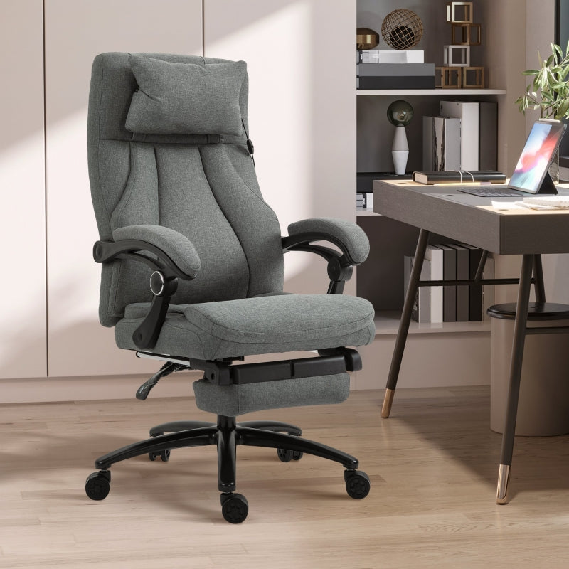 Thames High Back Office Chair with Footrest and Vibration Pillow - Seasonal Overstock