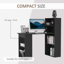 Caroline Computer Desk Bookshelf Combo - Black - Seasonal Overstock