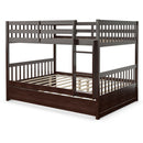 Chandler Full Over Full Wood Bunk Bed with Trundle Bed - Brown - Seasonal Overstock