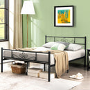 Farrah Full Size Metal Platform Bed Frame with Headboard and Footboard - Seasonal Overstock