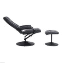 Kenton Faux Leather Chair and Ottoman - Black - Seasonal Overstock