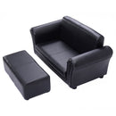 Kids Furniture, Kids Casa Kid Sized Sofa and Ottoman Set - Black - Seasonal Overstock