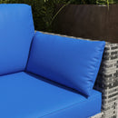 Patio Furniture, Manchester Creek Outdoor Patio Rattan Sofa - Blue & Grey - Seasonal Overstock