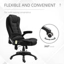Maverick Luxury Executive Chair with Vibration Massage and Reclining - Black Fabric - Seasonal Overstock