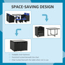 Mira 9pc Outdoor Patio Rattan Compact Dining Set - Blue - Seasonal Overstock