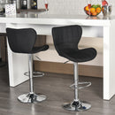 Norwin Adjustable Height Swivel Barstool (2 Pack) - Black Fabric - Seasonal Overstock