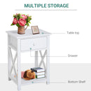 Selina White Accent End Table with Drawer - Seasonal Overstock