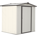 6' x 5' EZEE Shed® Steel Storage Shed - Cream with Charcoal Trim - Seasonal Overstock