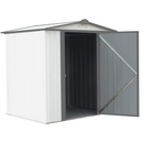 6' x 5' EZEE Shed® Steel Storage Shed - Cream with Charcoal Trim - Seasonal Overstock