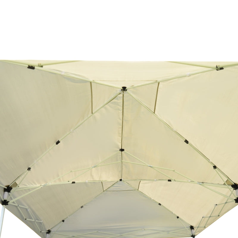 10' x 20' Pop-Up Party Tent Gazebo with Removable Mesh Walls - Beige - Seasonal Overstock