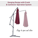 Patio Umbrellas, 10' Deluxe Cantilever Patio Umbrella - Wine Red - Seasonal Overstock