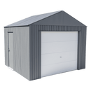 Sheds, Garages & Carports, 12' x 10' Everest Steel Storage Shed Garage Wind and Snow Rated - Charcoal - Seasonal Overstock