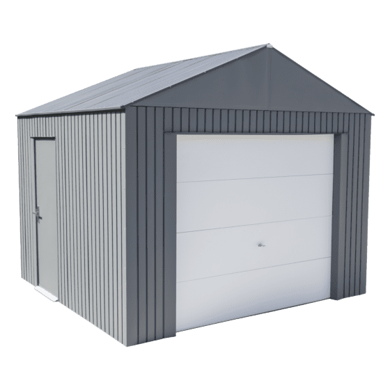 12' x 10' Everest Steel Garage Wind and Snow Rated - Charcoal - Seasonal Overstock