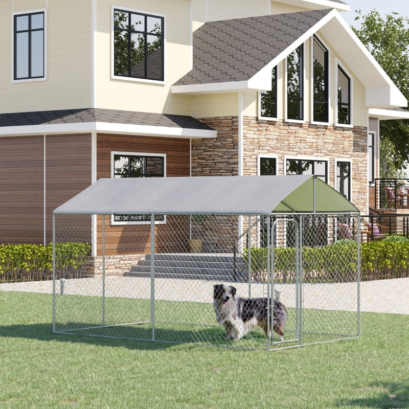 13' x 7.5' x 7.5' Large Dog House Kennel Pen with Canopy Shade - Seasonal Overstock