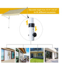 Awnings, 9.8ft Wide RV / Patio Retractable Awning - Yellow Stripe - Seasonal Overstock