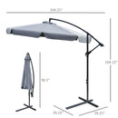 Patio Umbrella, 9ft Offset Cantilever Patio Umbrella with Easy Tilt Adjust - Dark Grey - Seasonal Overstock