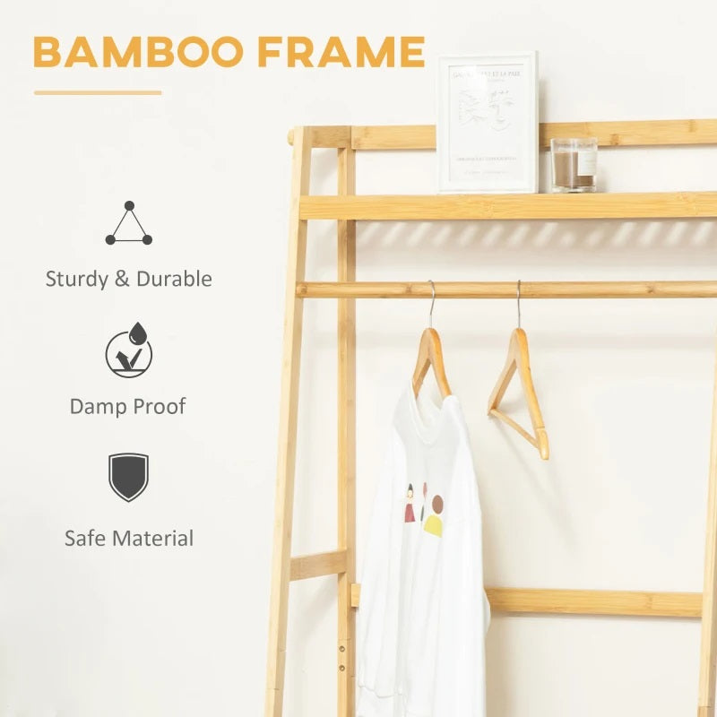 Bamboo 27.5" Wide Garment Rack with Shelves - Seasonal Overstock