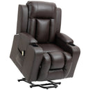 Darian Brown Faux Leather Powered Lift Chair Recliner - Seasonal Overstock