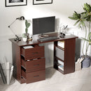 Joli Computer Writing Desk with 3 Shelves & 3 Drawers - Brown - Seasonal Overstock