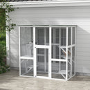 Large Outdoor Catio Cat Enclosure and Balance Platforms in White - Seasonal Overstock