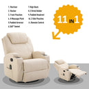 Reclining Chairs, Maxx Reclining Swivel Vibration Massage Chair - Cream - Seasonal Overstock