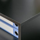 Nolan Computer Desk with Keyboard Tray Cabinet and Locked Drawer - Black - Seasonal Overstock