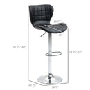 Norwin Adjustable Height Swivel Barstool (2 Pack) - Black Faux Leather - Seasonal Overstock
