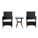 Patio Furniture, Okana 3pc Rattan Patio Chairs & Table Set - Black - Seasonal Overstock