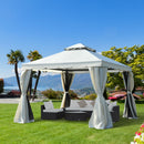 Phaedra 10' x 10' Aluminum Cream White Gazebo - Seasonal Overstock